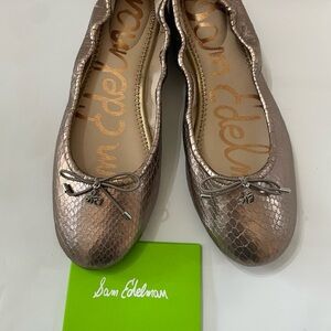 Sam Edelman Felicia Pewter Ballet Flats NWOT Size 8
